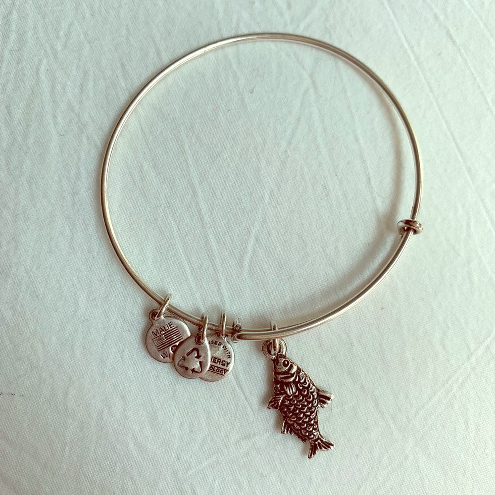 Silver Alex and Ani Fish bracelet